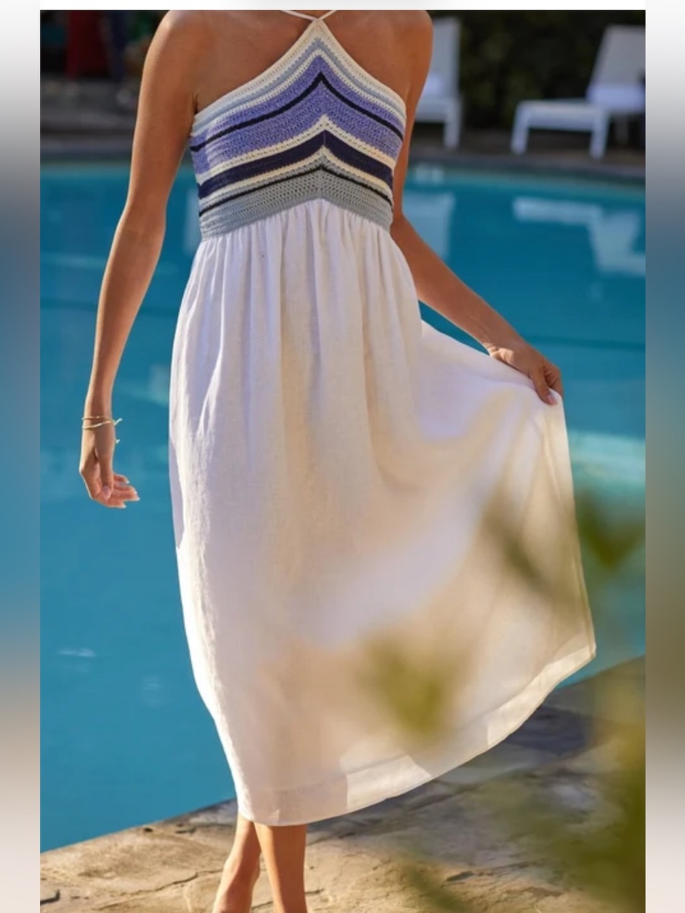 NWOT Bella Dahl Midi Dress with Crochet Bodice Size M